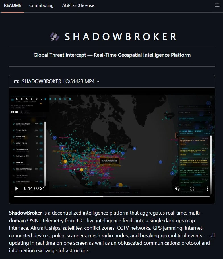 🛰 ShadowBroker: plataforma de inteligencia OSINT global de código abierto