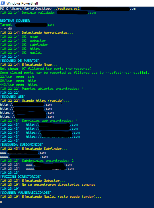 🎯 REDTEAM SCANNER 🛡️ PowerShell Toolkit para Evaluación de Seguridad Ofensiva
